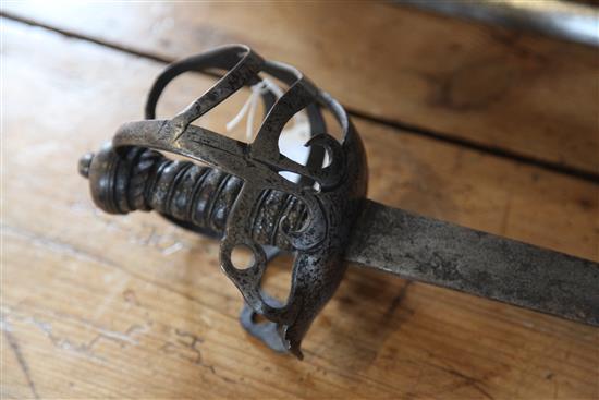 A 17th century backsword,